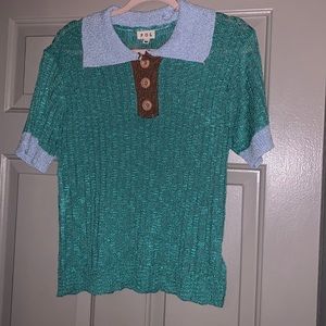 Pol brand multi color collar top with functional buttons! Brand New!